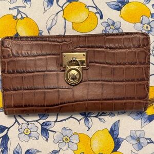 Brown Crocodile Embossed Wallet